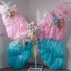 Decoración de ventana de exhibición de flores artificiales de mariposa gigante, soporte de mariposa floral, flor decorativa para accesorios de fotos y exhibición