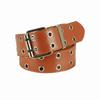 Transfronteiriço estilo punk dupla linha de ar buraco de ar cinto de PU Jeans decorativos de estilo coreano feminino cinto largo de cadeia de moda europeia e americana
