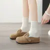 Pantuflas de estilo retro con espalda semiabierta, forro suave y elástico, cómodas, para personas menudas con pies pequeños, talla extra pequeña, nuevo modelo 2026