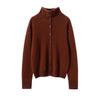 Maillard 100 Cachemir Puro Retro Cuello Alto de Punto de Botones Cardigan Chaqueta Suéter Grueso Nuevo Otoño e Invierno para Mujer