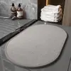 Alfombra de Piso de Lino de Color Sólido Cortable para Baño, Felpudo Absorbente de Agua y Antideslizante para Cocina, Alfombra de Piso Resistente a Manchas y al Desgaste