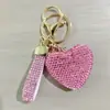 Llavero de corazón de diamantes completos colgante para llave de coche etiqueta de moda se puede abrir llavero de amor