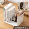 Soporte para libros de escritorio para estudiantes, amortiguador de rebote, anti-vuelco, estantería, caja de almacenamiento de escritorio con soporte para libros retráctil, tope para libros de escritorio