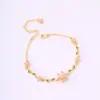 Pulsera de Flor Rosa Dulce y Elegante de Moda Estilo Coreano con Circonita Microincrustada, Moderna y Lujosa, Joyería Versátil y Exquisita