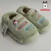 Pantufas de Algodão Babudou, Pantufas de Casa com Calcanhar para Meninos, Meninas e Adultos, Pantufas de Algodão Quentes de Inverno com Sola de EVA