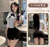 Lencería Sexy Meiluer, Disfraz de Azafata Sexy, Uniforme para Juego de Roles, Tentador, Apasionado, No Necesita Quitarse, Estilo Lujuria Pura con Abertura
