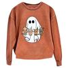 Suéter de cuello redondo para hombre y mujer de Halloween, suéter de punto para hombre con estampado digital 3D, suéter multicolor para vacaciones, top de calabaza para hombre