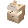 Mesa de cabeceira inteligente, multifuncional, leve e com design minimalista para uso no quarto, apresentando trava por impressão digital e senha