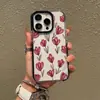 Capa protetora macia de TPU vermelha de tulipa, best-seller transfronteiriça, com pintura UV para iPhone 16/17 Pro Max