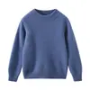 Camada Base de Malha Gola Redonda Infantil Meninos e Meninas Suéter 100% Lã Engrossado para Crianças Maiores Suéter Gola Meia Alta Roupa de Baixo para Inverno