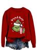 Estación Independiente Comercio Exterior Transfronterizo Sudadera de Cuello Redondo Nueva de Moda Estampado de Leopardo Grinchy Bougie Gorro de Navidad para Mujer