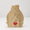 Set de Puzzle de Oso Madre e Hijo Transfronterizo Decoración de Manualidades de Madera DIY para Dormitorio Sala de Estar Escritorio Oso Abrazando Familia