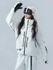 Chaqueta de Esquí para Mujeres y Hombres, Impermeable para Snowboard, Engrosada, Completamente Sellada, Traje de Nieve Profesional, Bloques de Color, Doble Tabla 3L