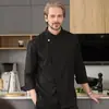 Uniformes de chef para hombres y mujeres, de manga larga, para catering, hotel, restaurante, cocina, repostería, para otoño e invierno