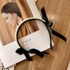 Diadema con lazo de perla negra para mujer, estilo retro francés, elegante, estilo coreano, para el verano