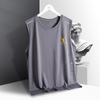 Camiseta sin mangas de secado rápido de seda de hielo de talla grande para hombre, chaleco holgado de verano para hombre, ropa deportiva para correr para hombre, talla grande, talla grande