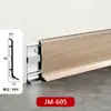 Zoclo de Aleación de Aluminio con Veta de Madera, Zoclo Metálico de Color Madera Natural Ultra Delgado de Doble Capa de 6 cm con Sistema de Clip, Sin Adhesivo
