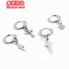 Aretes para hombre estilo coreano Acero inoxidable Cruz Hebilla de oreja Círculo Aretes de personalidad Aretes de alta gama Venta al por mayor Forma redonda