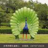 Escultura de fibra de vidrio de simulación de pavo real al aire libre con pantalla abierta, decoración de animales del bosque para parque, paisaje de jardín, boceto de jardín