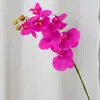 Orquídea Phalaenopsis Artificial Transfronteriza con 9 Cabezas, Flores Mariposa de Película 3D, Ramo de Flores Artificiales, Ramo de Decoración para Pasillo de Boda