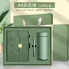 Portátil con Caja de Regalo de Lujo para Negocios, Elegante Cubierta de Cuero, Páginas Engrosadas, Personalizable con Impresión de Logo, Portátil