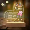 Creativo transfronterizo día de la madre día del padre enviar amigos rompecabezas en forma de corazón bendición acrílico pintado luz nocturna 3d
