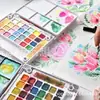 Acuarela Sólida 18 Colores 24 Colores 36 Colores Arte Profesional Principiantes Pintura Gouache Pintado a Mano Herramientas Paquete Combinado Portátil