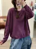 Suéter Pulóver de Punto Grueso Casual de Manga Larga de Color Sólido, Cuello Redondo, Transfronterizo, Nuevo Otoño/Invierno 2026 para Mujer