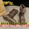Estilo Británico Retro Marrón Dr. Botas Martens Mujer Botas de Caballero Tendencia 2026 Nuevas Suela Gruesa Maillard Bota Corta a Media Pantorrilla Mujer