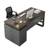 Estación de Trabajo para Personal de Oficina Escritorio Simple Moderno Gabinete de Almacenamiento de Mesa con Cerradura Única Banco de Trabajo Integrado Combinación de Escritorio y Silla para Computadora