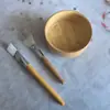 Tazón para mascarilla de bambú, cuchara para mascarilla, traje de dos piezas, palo para mascarilla, herramienta para mascarilla casera DIY, se puede grabar LOGO