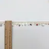 Nova Guarnição de Linha de Algodão Bordada à Mão Estilo Vintage Inspirada em Chanel com Contas de Madeira e Pedras para Decoração de Gola de Roupa
