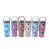 Copo de Gelo Série Nova de Flores Personalizado de Alta Aparência Aço Inoxidável 304 Copo Térmico para Duas Bebidas Copo de Água de Bolsa