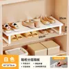 Armário de sapatos prateleira em camadas rack de armazenamento armário organizador de prateleira divisória de sapato de couro prateleira de armazenamento divisória de sapato doméstico