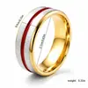 Anillos de moda europeos y americanos de venta caliente transfronteriza, anillos de pareja de esmalte bicolor cepillado, anillos de joyería de alta gama, venta al por mayor desde el fabricante