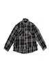 Jaqueta Masculina de Tecido Xadrez com Recortes Estilo Pequeno Chic Americano Design Falso de Duas Peças Tendência Solta Outwear de Algodão