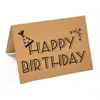 Al por mayor transfronterizo Inglés Feliz Cumpleaños simple papel kraft creativo tarjeta de felicitación de agradecimiento tarjeta pequeña plegable de cumpleaños