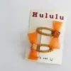 Nuevo par de pinzas BB de gasa dulce con lazo, pinza para el pelo de bebé, pinza para flequillo