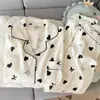 Pijama de Gaze de Algodão Puro com Desenho de Dachshund e Nuvem para Mulheres 2026 Novo Outono/Primavera Mangas Longas Cardigan Roupa de Casa Verão