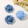 Tecido azul denim retrô em formato de camélia para DIY, flor feita à mão, presilha de cabelo, acessórios de cabelo, broche, acessórios de vestuário, atacado