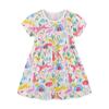 26 Vestido de Verano para Niña de Manga Corta Estilo Europeo y Americano Estampado de Dibujos Animados Vestido de Princesa para Niños Pequeños Vestido de Punto Dropshipping