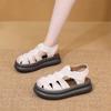 Zapatos de Piel Genuina para Niñas Sandalias Cerradas para Niños Modelo Nuevo Verano 2026 para Niñas, Niños Medianos y Mayores, Estilo Romano