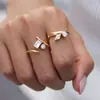 Anillo Original de Circonita Jingqiao Color Acero Titanio Resistente al Desgaste Lujo Ligero Joyería de Mano Adornos Transfronterizos de Acero Inoxidable Anillos de Tacto de Alta Gama