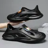 Zapatos de Verano Nuevos con Agujeros Slip-on para Exterior Antideslizantes Sandalias de Pareja Zapatos de Playa de Celebridad de Internet Negros