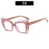 Estilo Francés de Pintura al Óleo Ojo de Gato Espejo Plano Marco de Gafas Artístico Transfronterizo Marco Grande Gafas con Filtro Extremo de Luz Azul