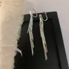 [Trilha da Via Láctea] Anel de Prata Chinês com Longa Franja Prato para Incenso Repelente de Mosquitos Clipe de Orelha Sem Furos nas Orelhas Brincos de Orelha Femininos Alto Senso de Frio