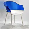 Silla de Comedor Acrílica Escandinava Silla Saipan Silla Fantasma Creativa Taburete con Reposabrazos Silla Popular con Respaldo Silla de Plástico Transparente