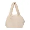 Bolsa de ombro de pelúcia moderna e de grande capacidade, nova coleção outono 2026, bolsa tote elegante e minimalista para uso casual