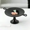 Adorno de Frutero Artístico de Doble Oreja con Pie Alto Estilo Medieval para Casas Modelo Modernas, Hoteles y Entradas de Hogar, Decoración de Bandeja de Gama Alta