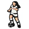 Pingentes de tamanco com tema de futebol, fivelas de sapato removíveis DIY, fivelas decorativas, acessórios de sapato de borracha macia em PVC